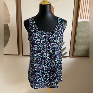 3/$10 Express Blue and Purple Sleeveless Open Back Tank Top